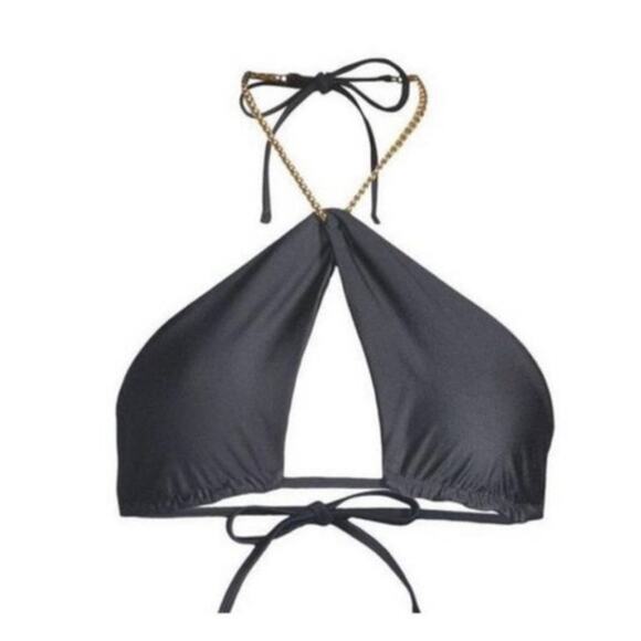 PQ Swim Black Gwen Chain Bikini Top Sz M NWT - Picture 2 of 9